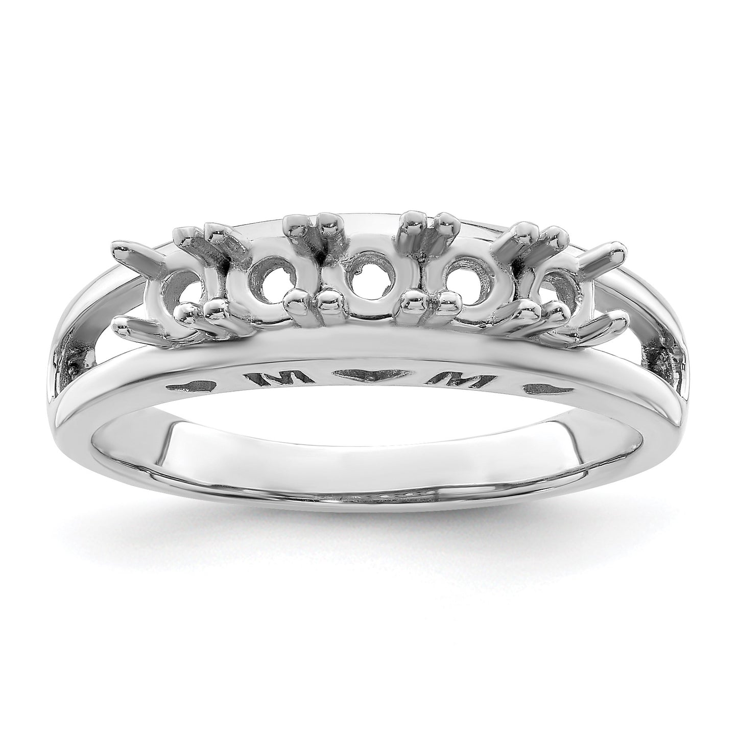 Sterling Silver Rhodium-plated Family Jewelry Mounting