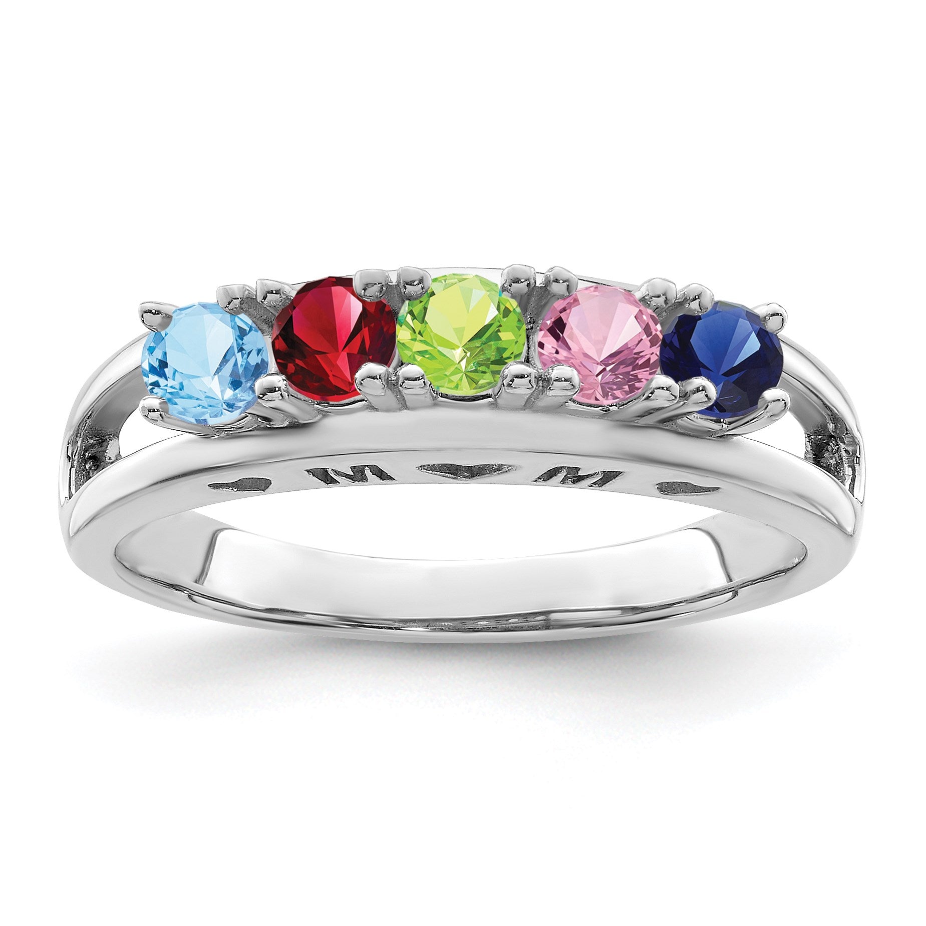 Sterling Silver Rhodium-plated Family Jewelry Mounting