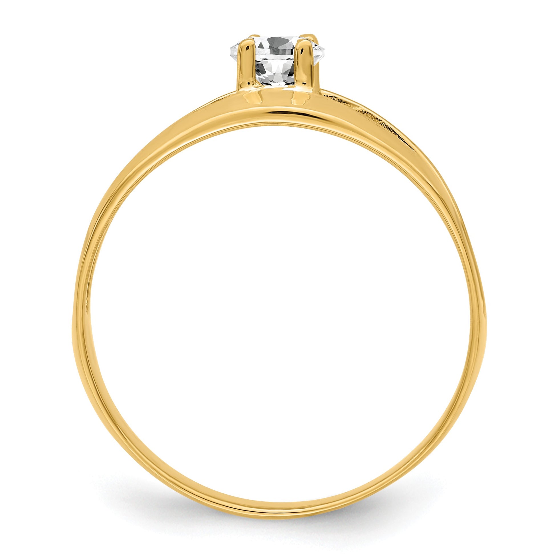 14k Polished 1-Stone Mothers Ring Mounting