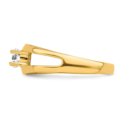 14k Polished 1-Stone Mothers Ring Mounting