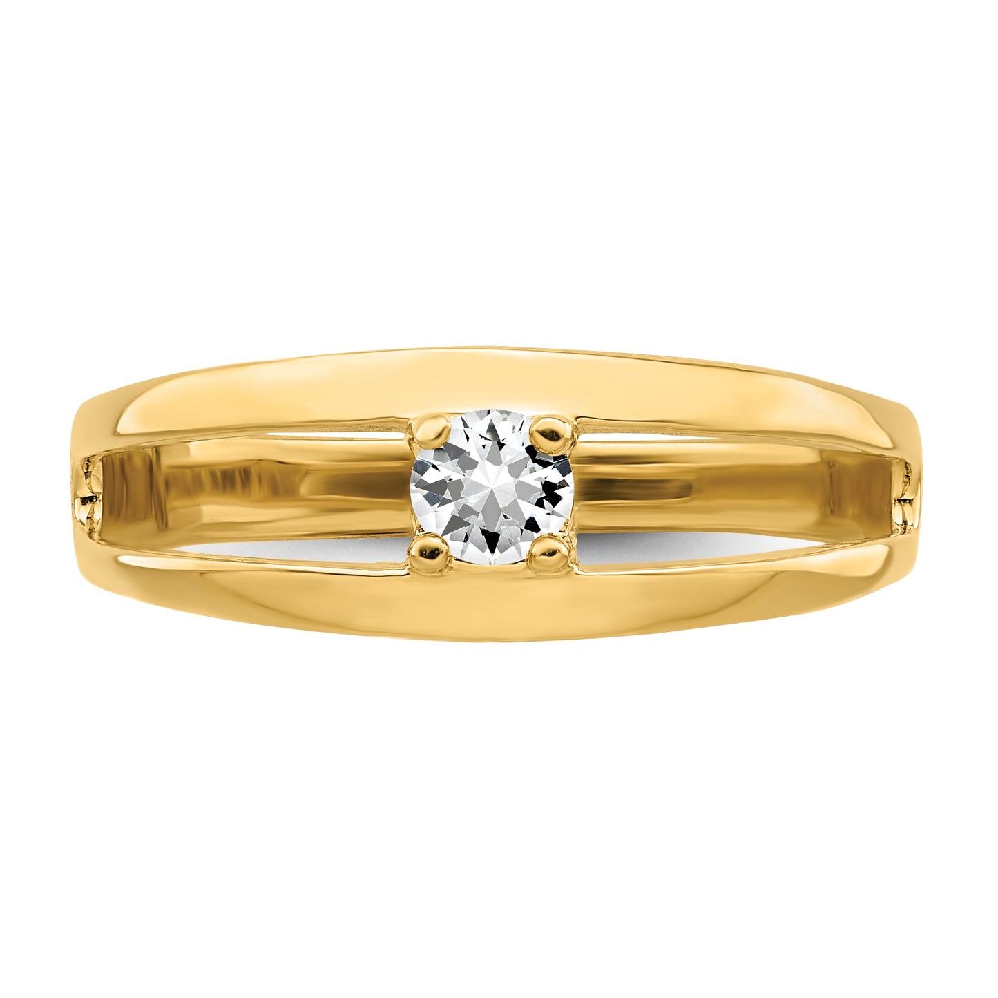 14k Polished 1-Stone Mothers Ring Mounting