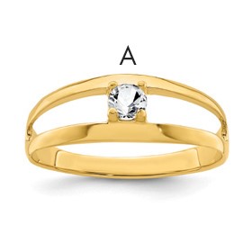 14k Polished 1-Stone Mothers Ring Mounting