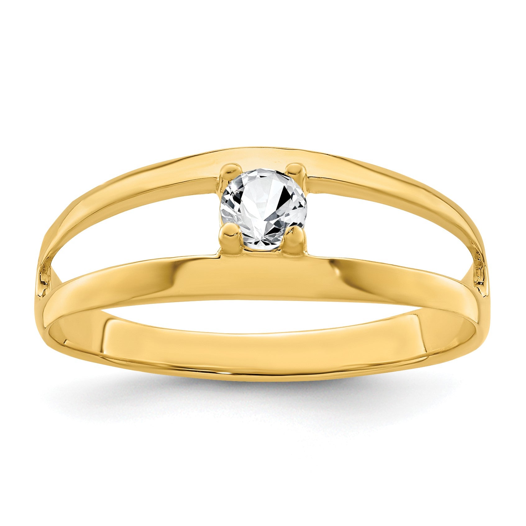 14k Polished 1-Stone Mothers Ring Mounting