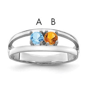 Sterling Silver Rhodium-plated Family Jewelry Mounting