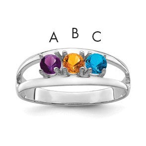 Sterling Silver Rhodium-plated Family Jewelry Mounting