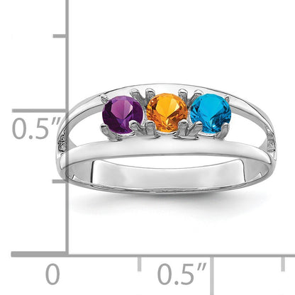 Sterling Silver Rhodium-plated Family Jewelry Mounting