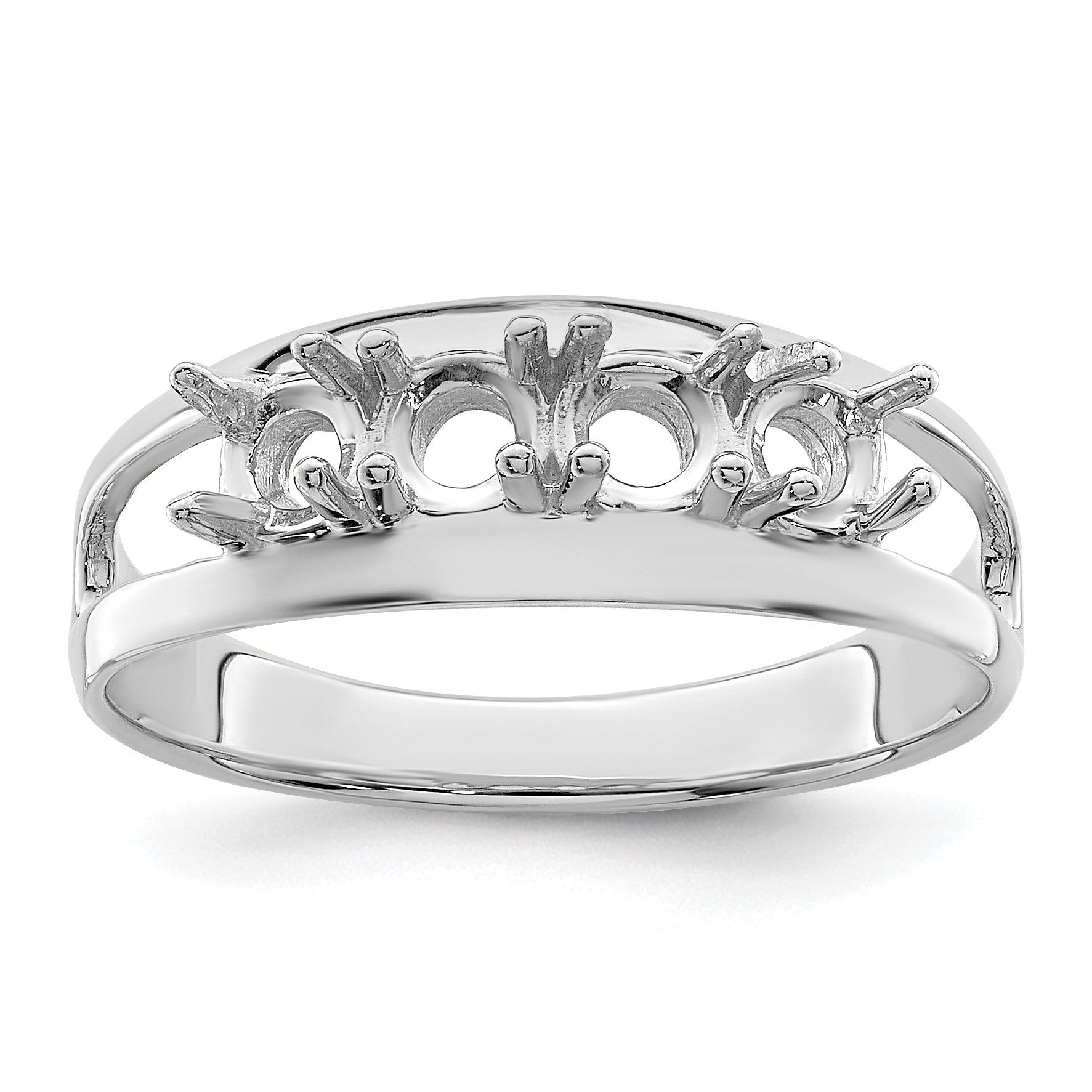 Sterling Silver Rhodium-plated Family Jewelry Mounting