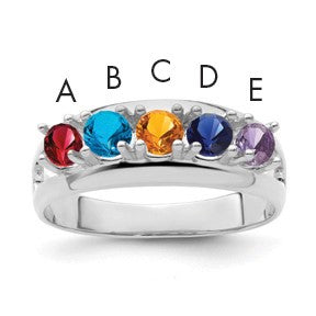Sterling Silver Rhodium-plated Family Jewelry Mounting