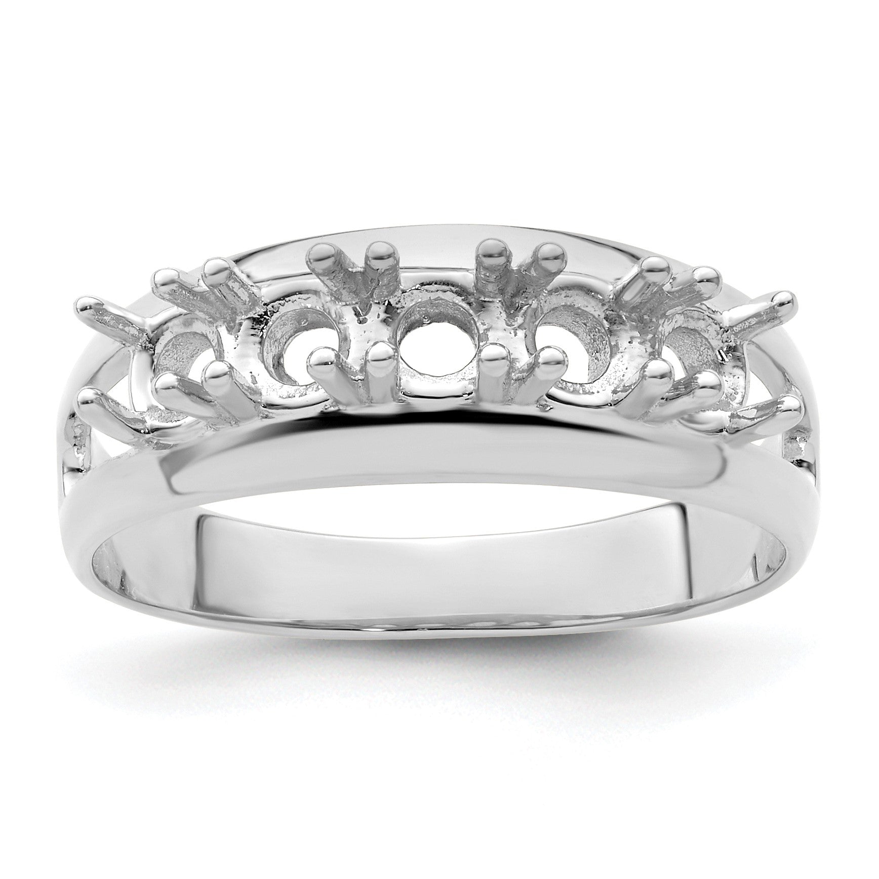 Sterling Silver Rhodium-plated Family Jewelry Mounting
