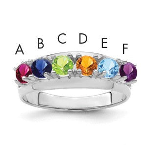 Sterling Silver Rhodium-plated Family Jewelry Mounting