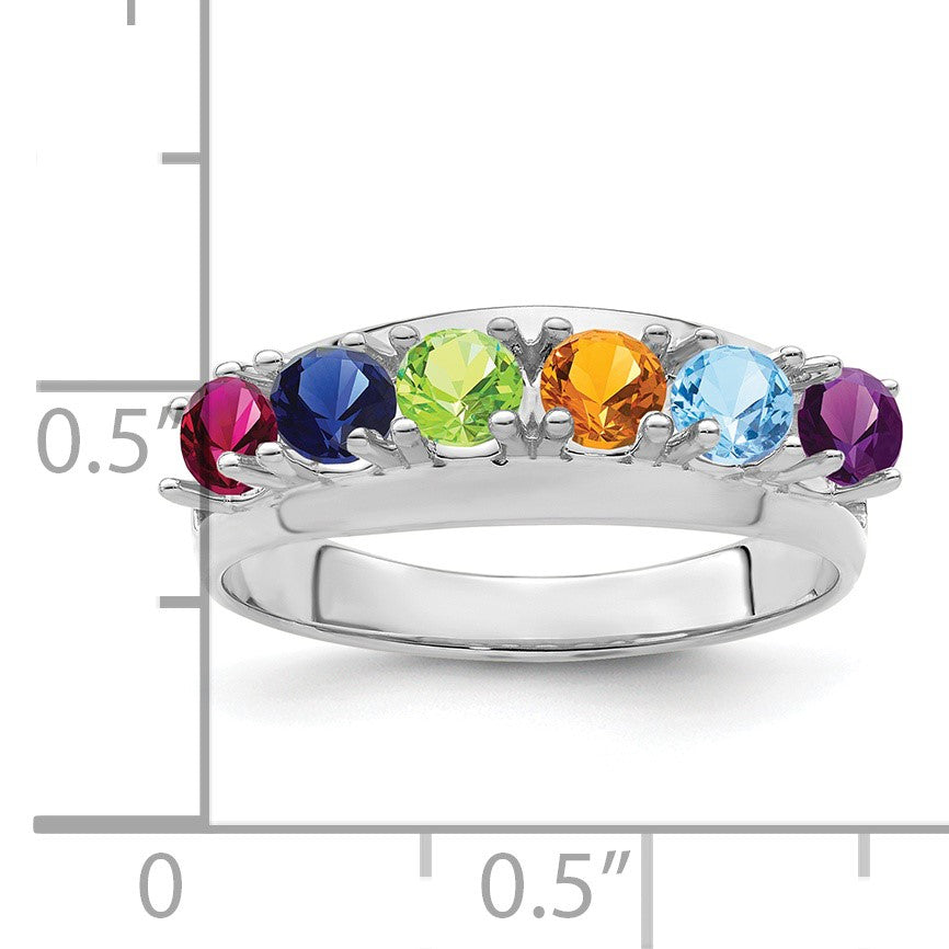 Sterling Silver Rhodium-plated Family Jewelry Mounting