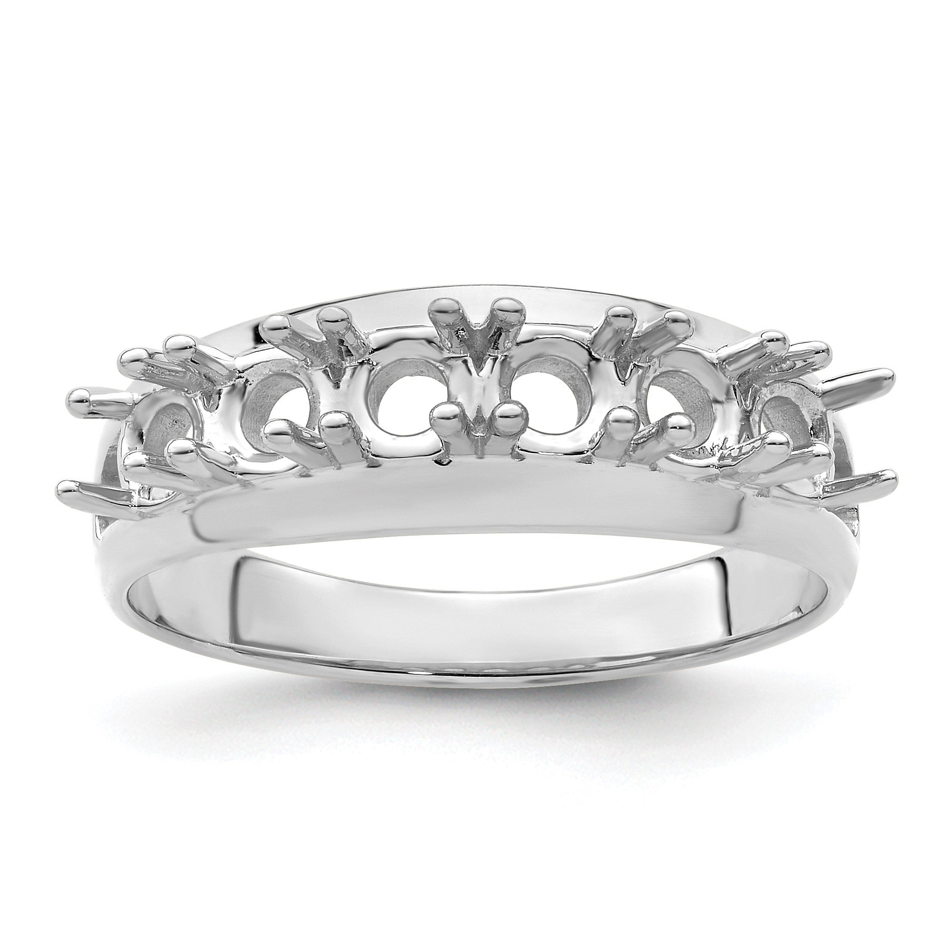 Sterling Silver Rhodium-plated Family Jewelry Mounting