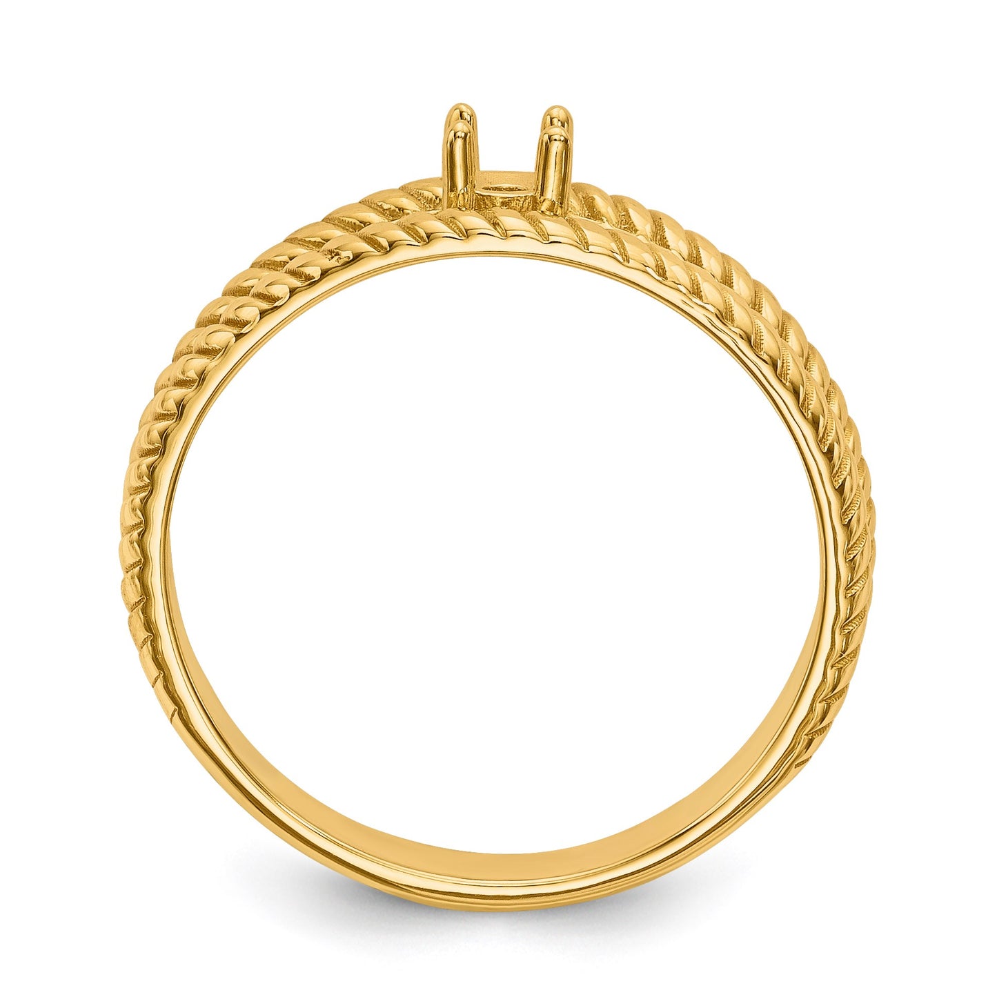 14k Polished 1-Stone Mothers Ring Mounting