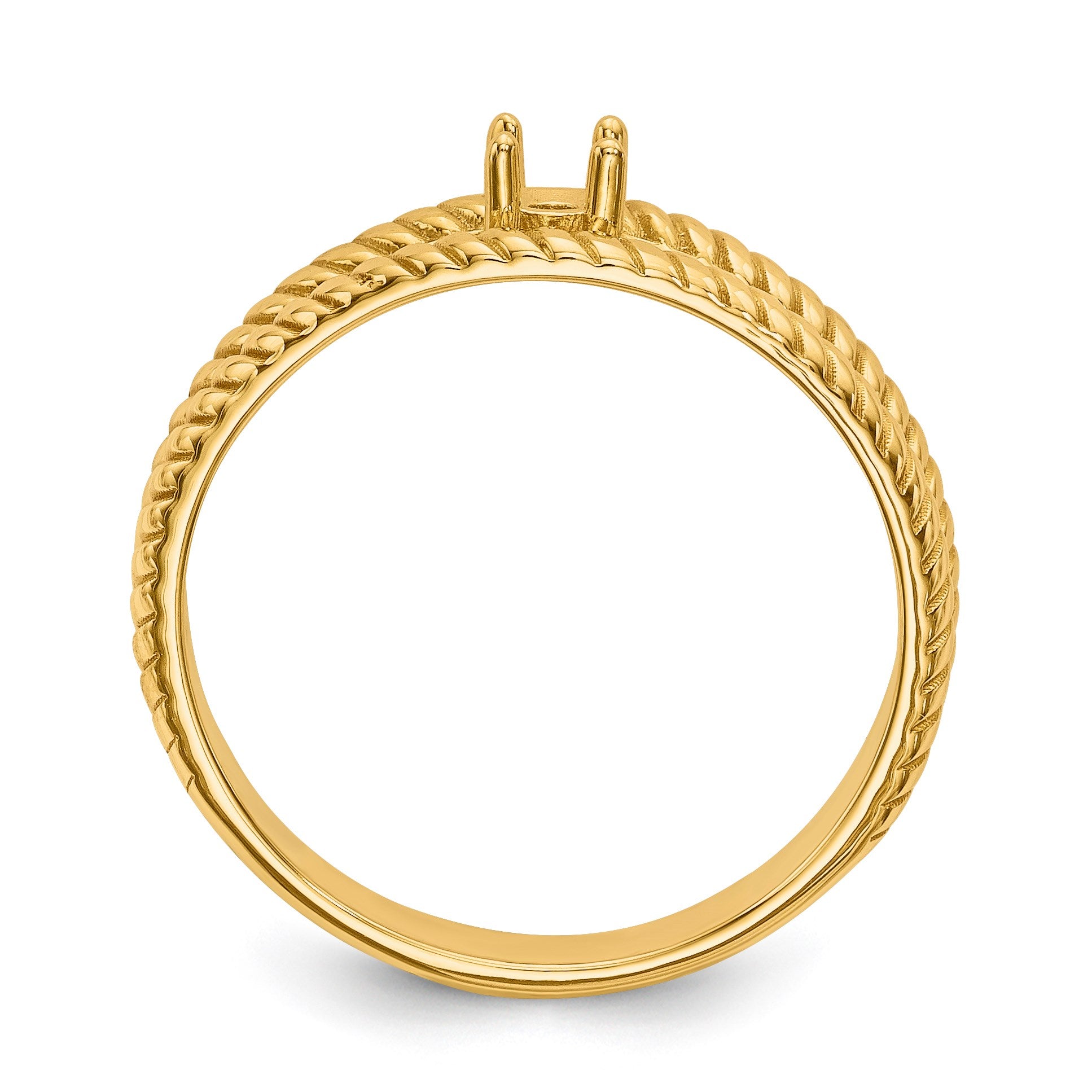 14k Polished 1-Stone Mothers Ring Mounting