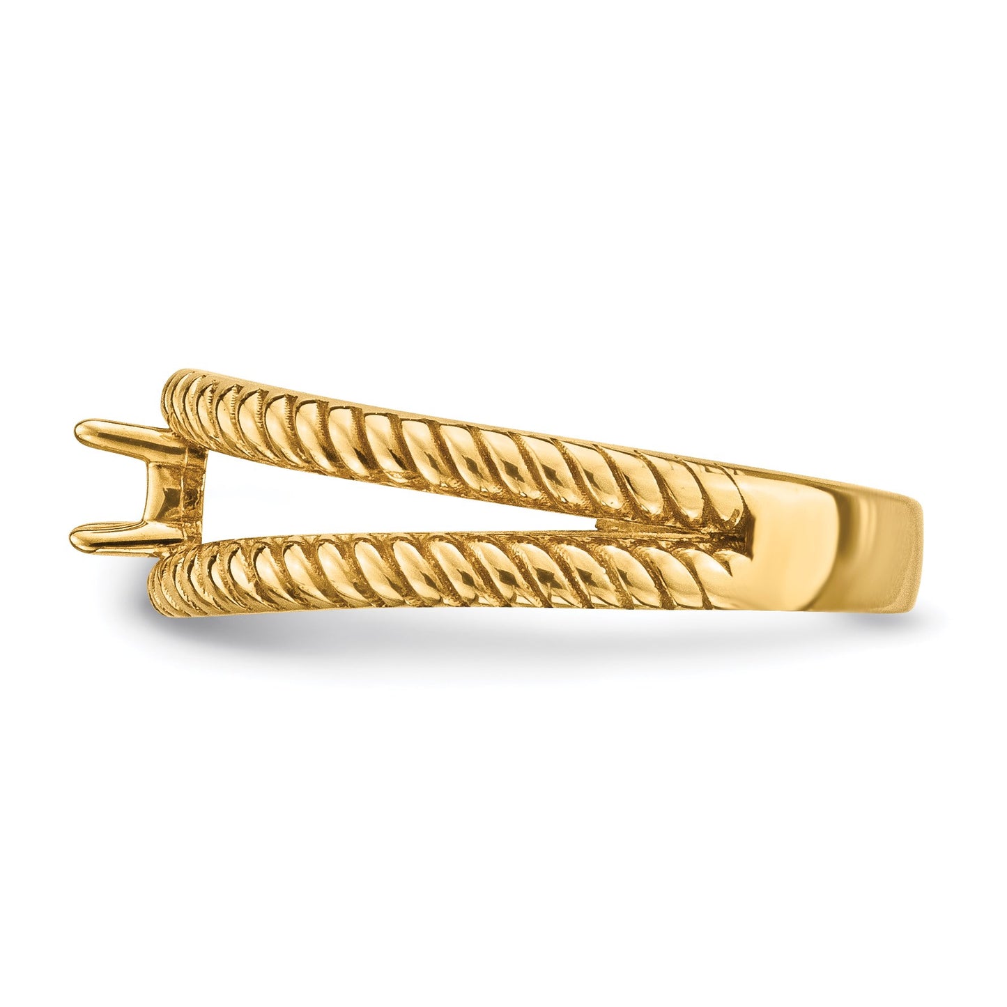 14k Polished 1-Stone Mothers Ring Mounting