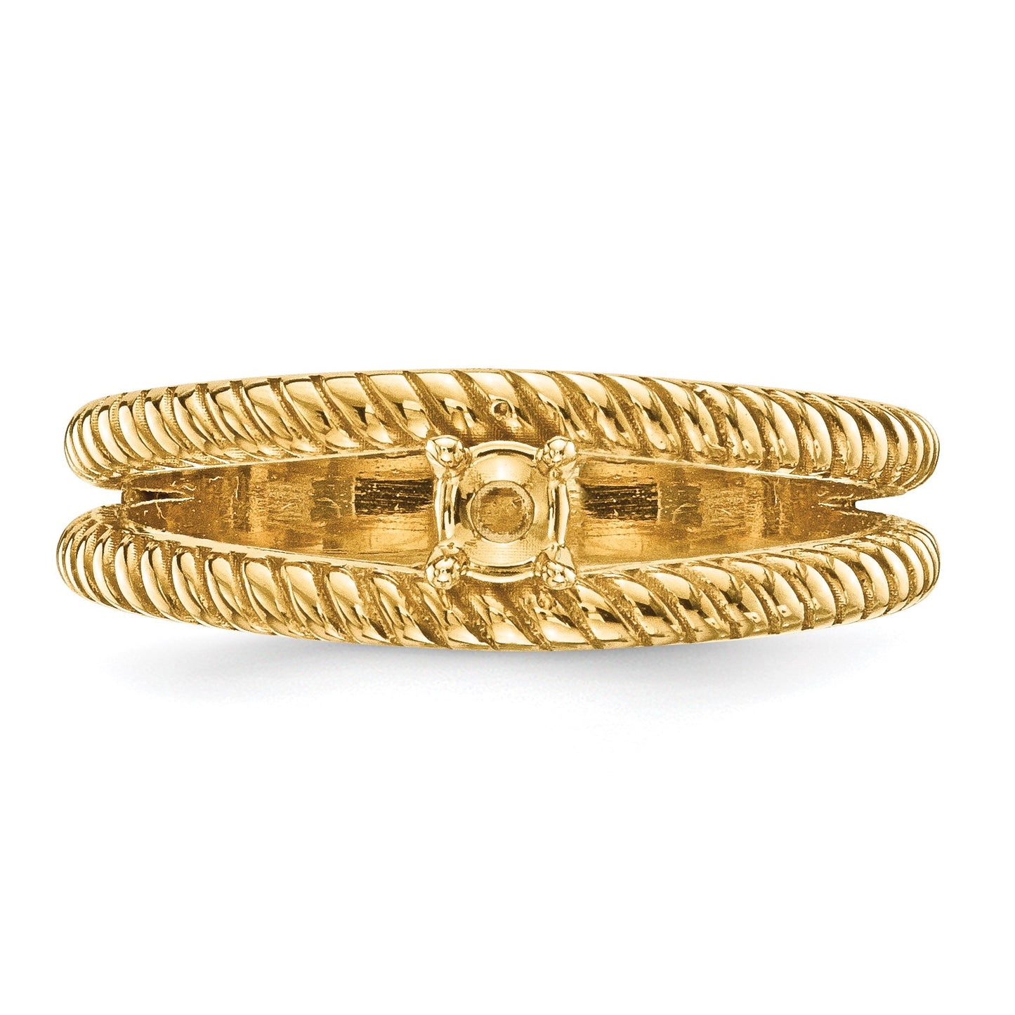 14k Polished 1-Stone Mothers Ring Mounting