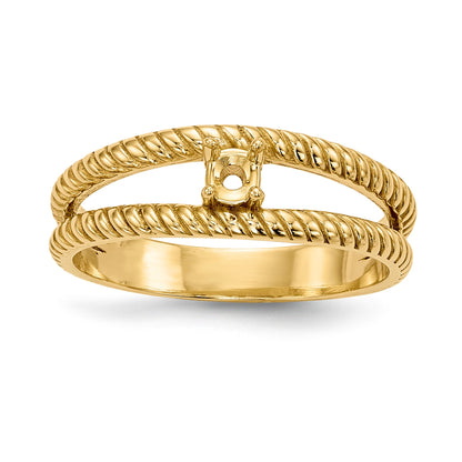 14k Polished 1-Stone Mothers Ring Mounting