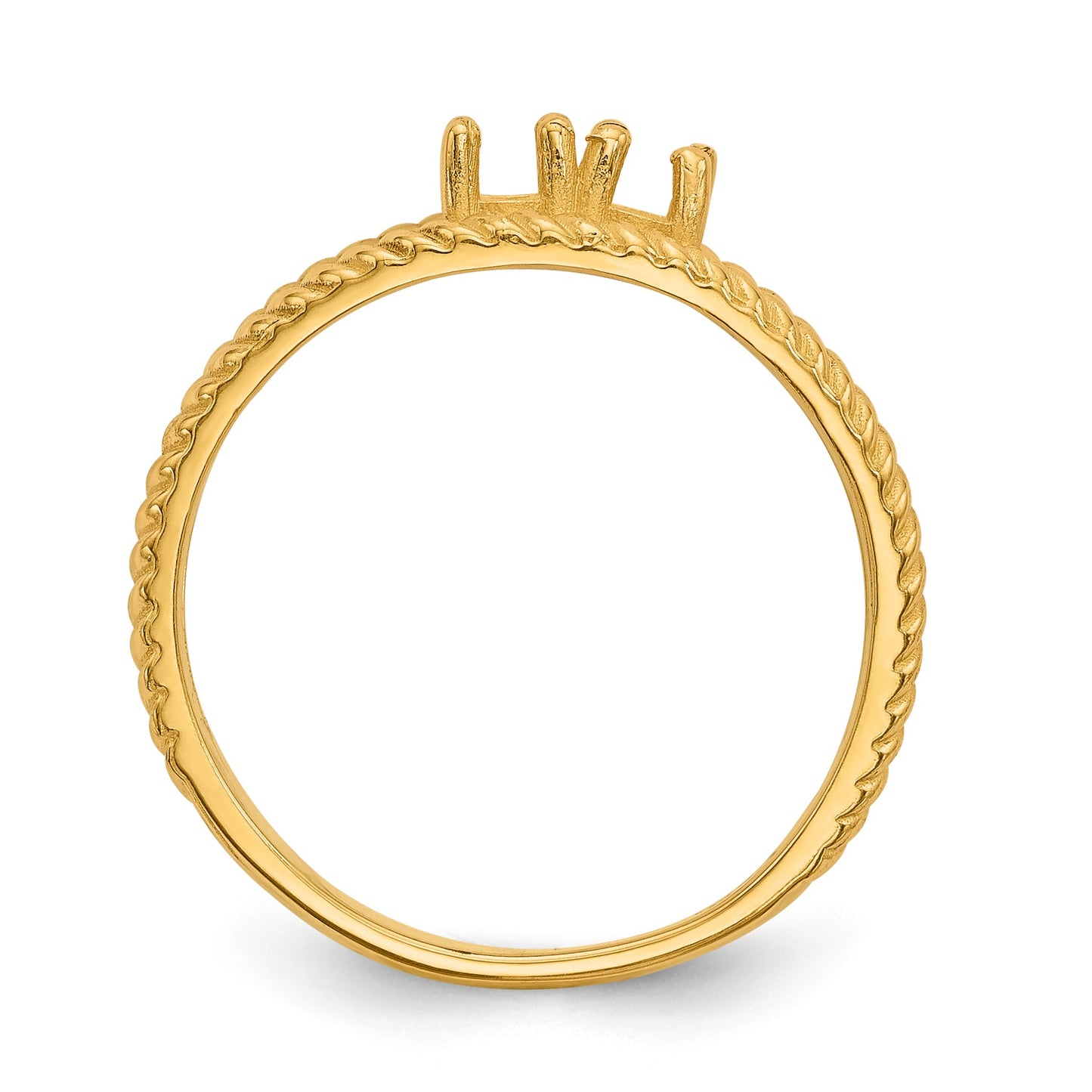 14k Polished 2-Stone Mothers Ring Mounting