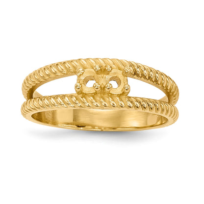 14k Polished 2-Stone Mothers Ring Mounting