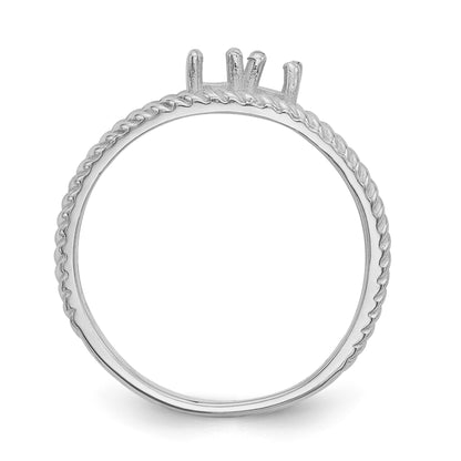 14k White Gold Polished 2-Stone Mothers Ring Mounting