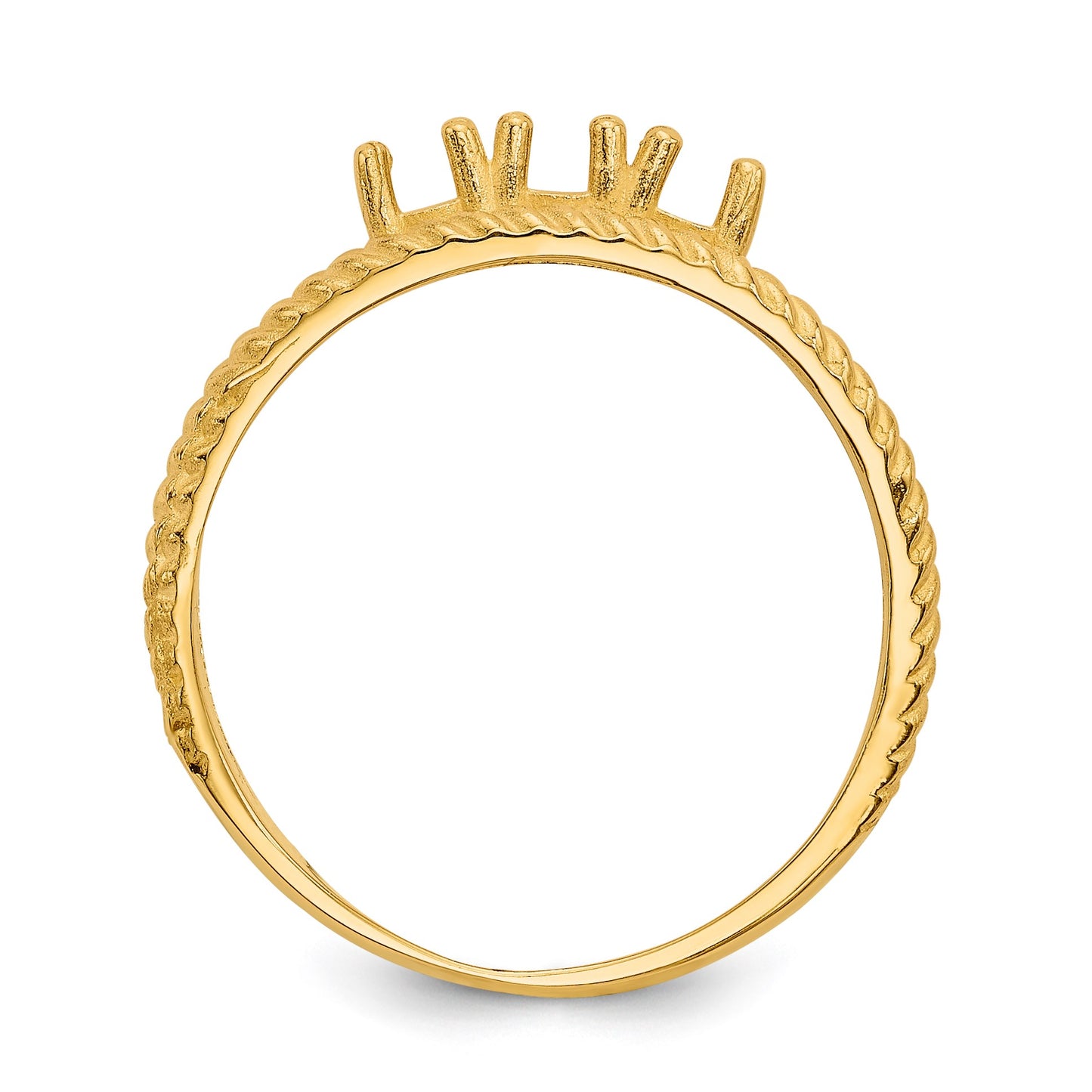 14k Polished 3-Stone Mothers Ring Mounting
