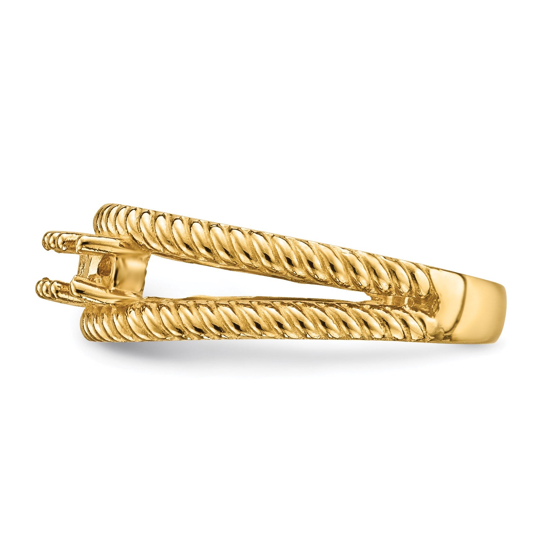 14k Polished 3-Stone Mothers Ring Mounting