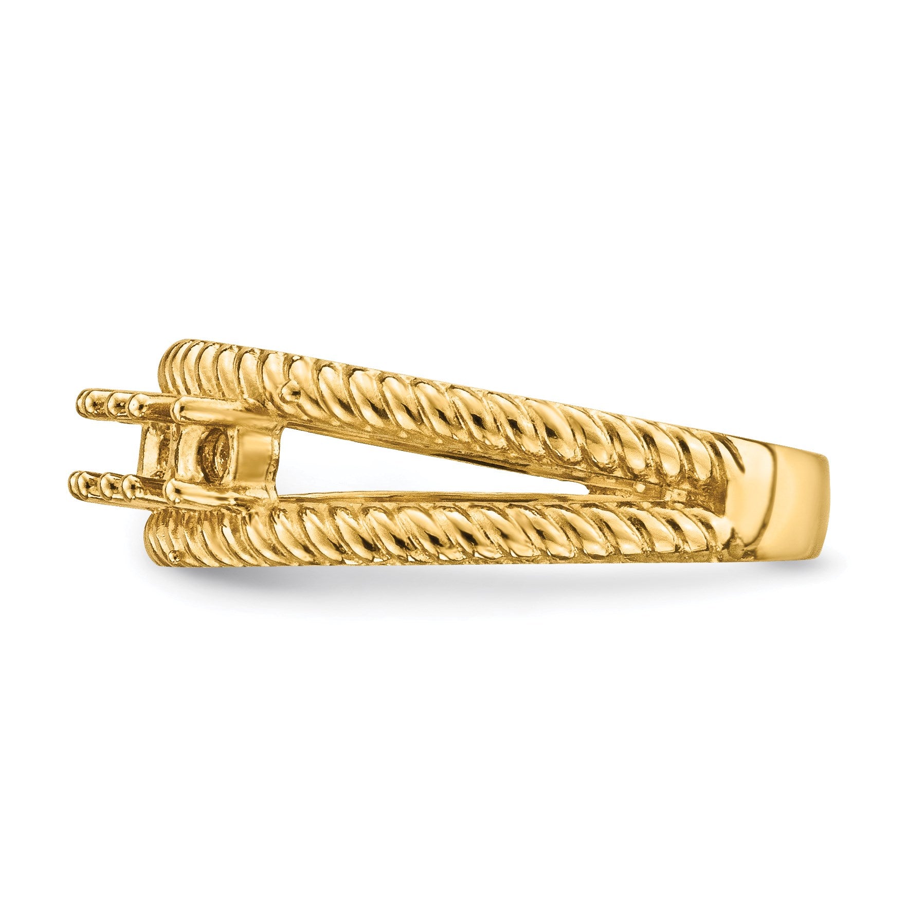 14k Polished 4-Stone Mothers Ring Mounting