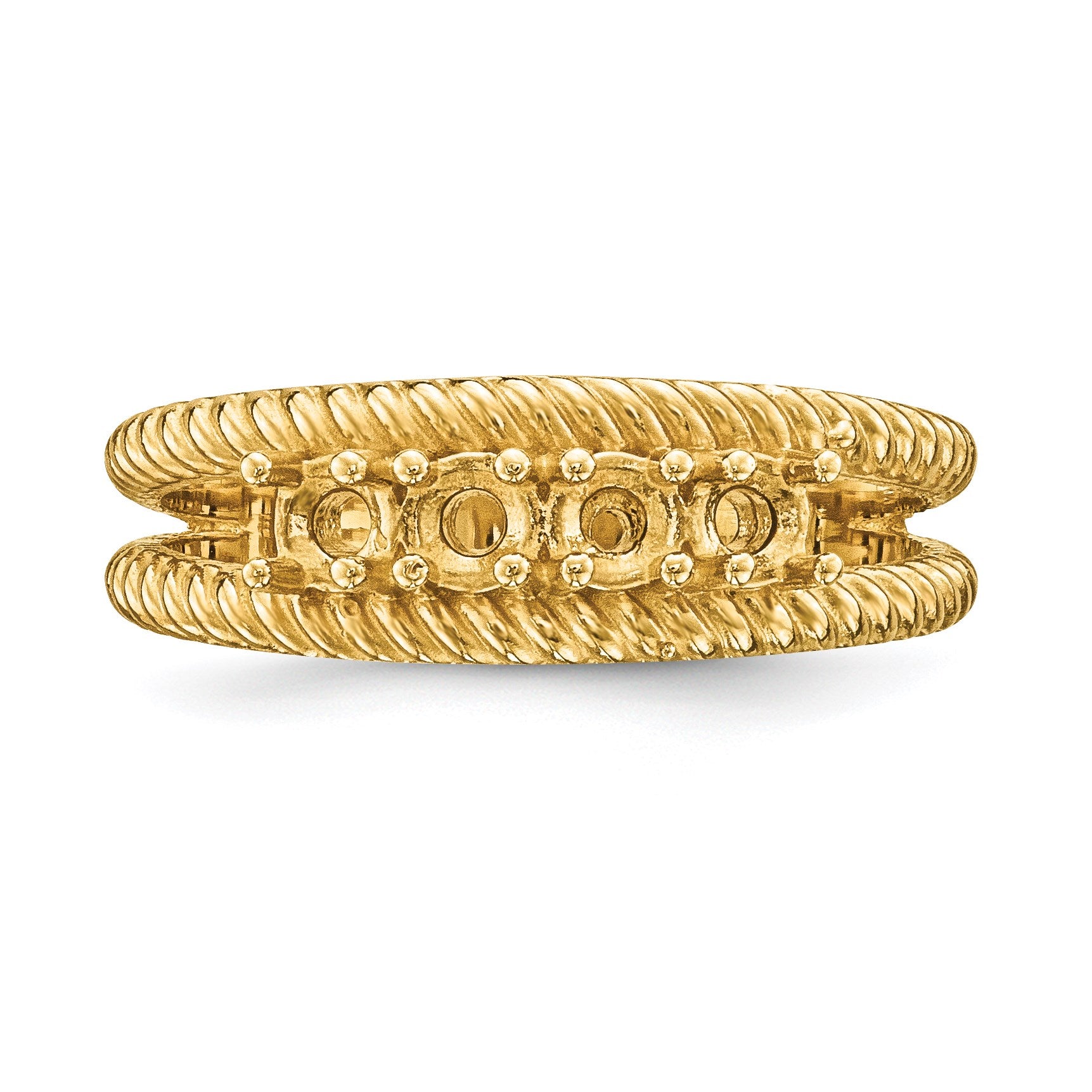 14k Polished 4-Stone Mothers Ring Mounting