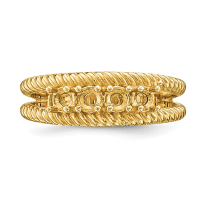 14k Polished 4-Stone Mothers Ring Mounting