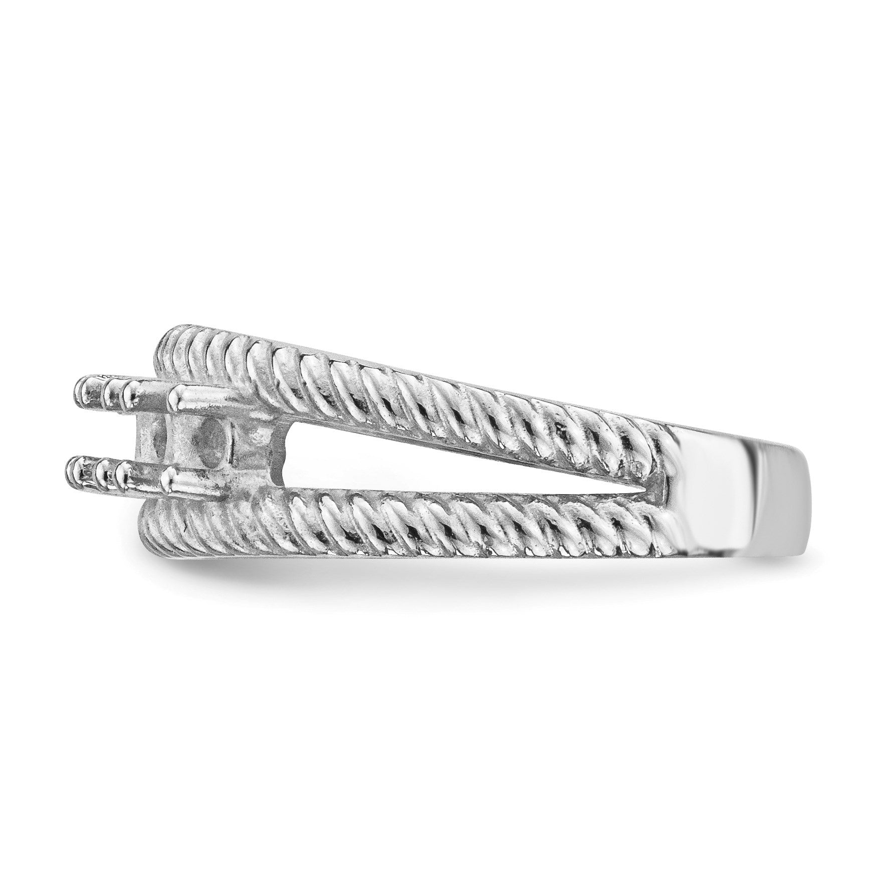 14k White Gold Polished 5-Stone Mothers Ring Mounting