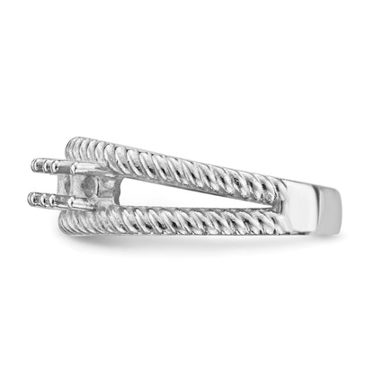 14k White Gold Polished 5-Stone Mothers Ring Mounting
