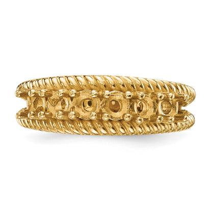 14k Polished 6-Stone Mothers Ring Mounting