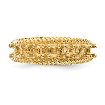 14k Polished 7-Stone Mothers Ring Mounting