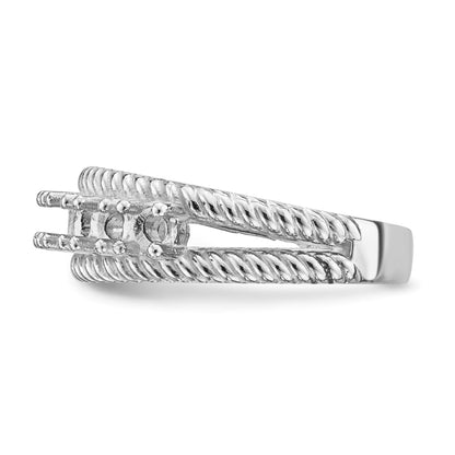14k White Gold Polished 7-Stone Mothers Ring Mounting