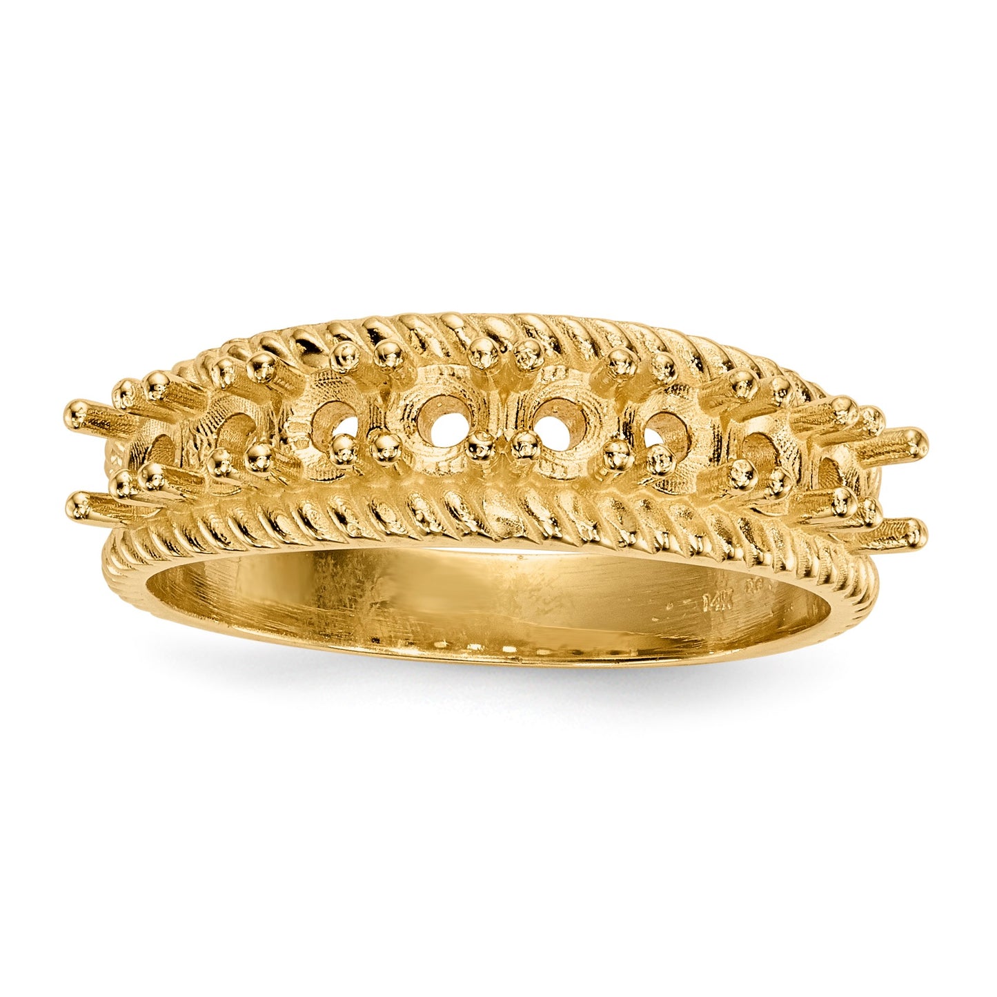 14k Polished 8-Stone Mothers Ring Mounting