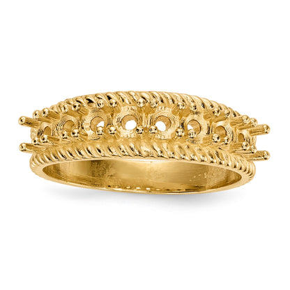14k Polished 8-Stone Mothers Ring Mounting