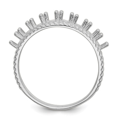 14k White Gold Polished 8-Stone Mothers Ring Mounting