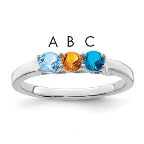Sterling Silver Rhodium-plated Family Jewelry Mounting