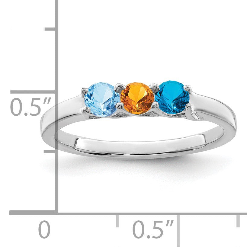 Sterling Silver Rhodium-plated Family Jewelry Mounting