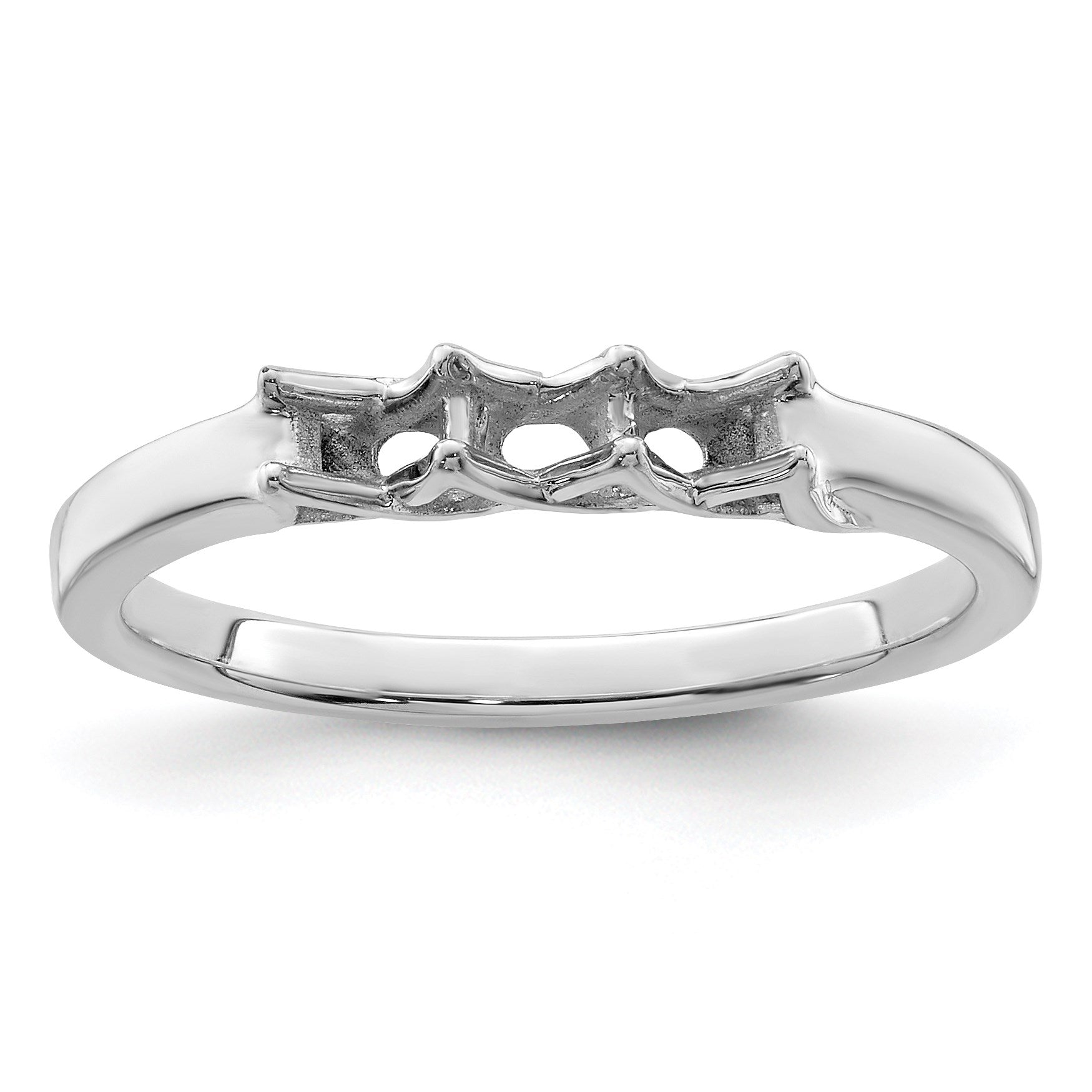 Sterling Silver Rhodium-plated Family Jewelry Mounting