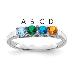 Sterling Silver Rhodium-plated Family Jewelry Mounting