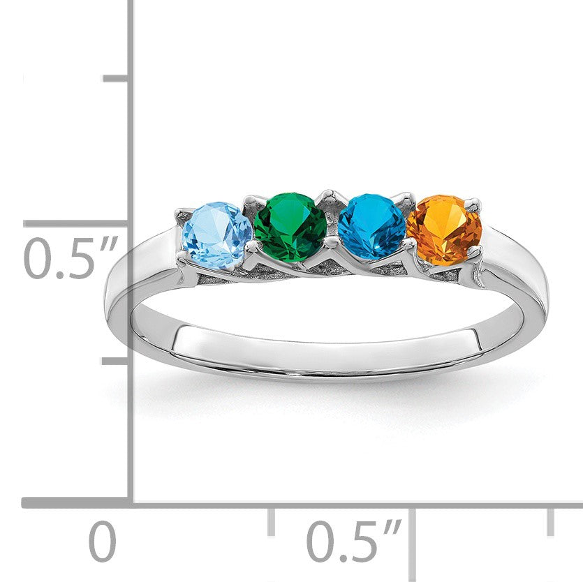 Sterling Silver Rhodium-plated Family Jewelry Mounting