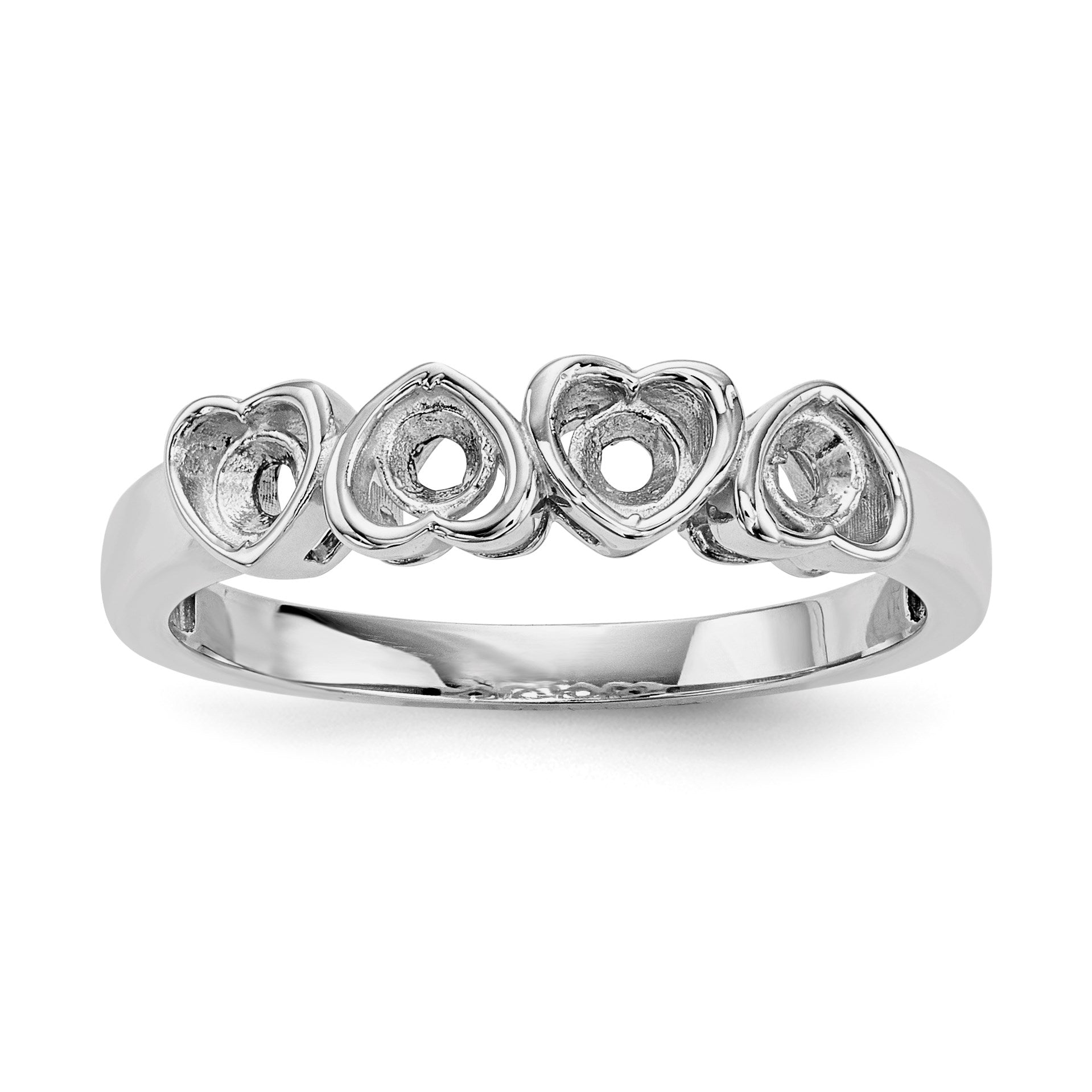 14k White Gold Family Jewelry Ring Mounting