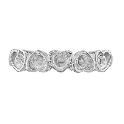 14k White Gold Family Jewelry Ring Mounting