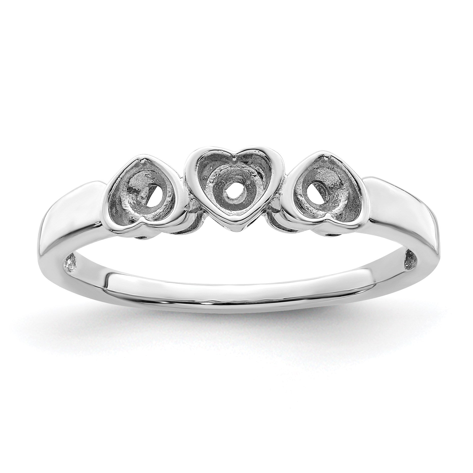 Sterling Silver Rhodium-plated Family Jewelry Mounting