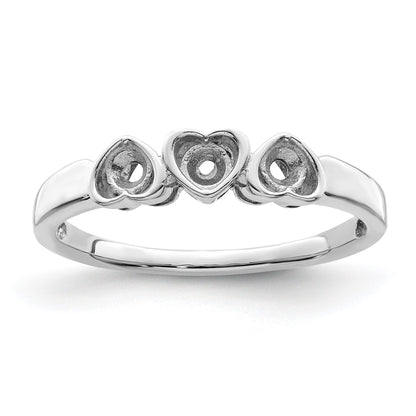 Sterling Silver Rhodium-plated Family Jewelry Mounting