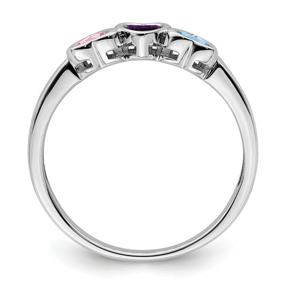 Sterling Silver Rhodium-plated Family Jewelry Mounting