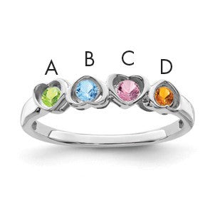 Sterling Silver Rhodium-plated Family Jewelry Mounting