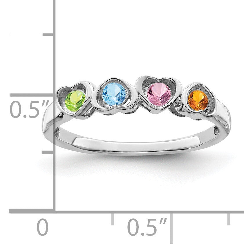 Sterling Silver Rhodium-plated Family Jewelry Mounting