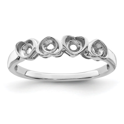 Sterling Silver Rhodium-plated Family Jewelry Mounting